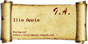 Ilia Appia névjegykártya